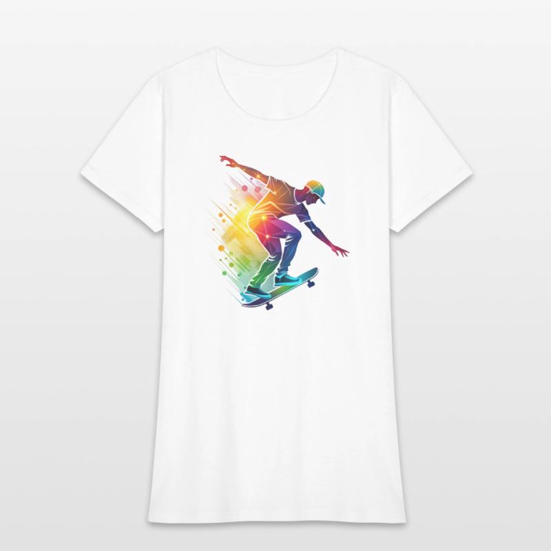 Design of a skater in action. of a colorful skater