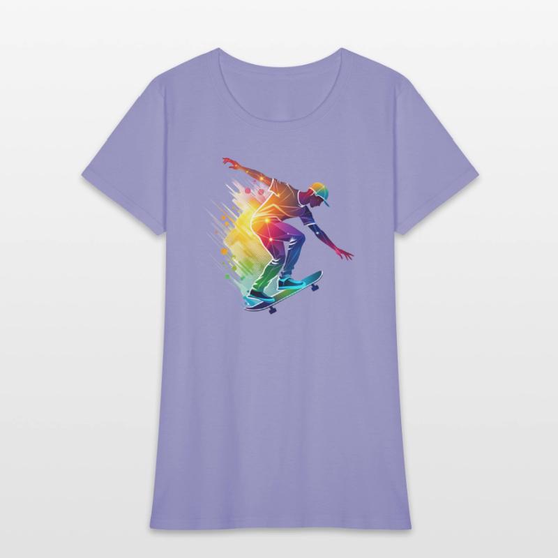 Design of a skater in action. of a colorful skater