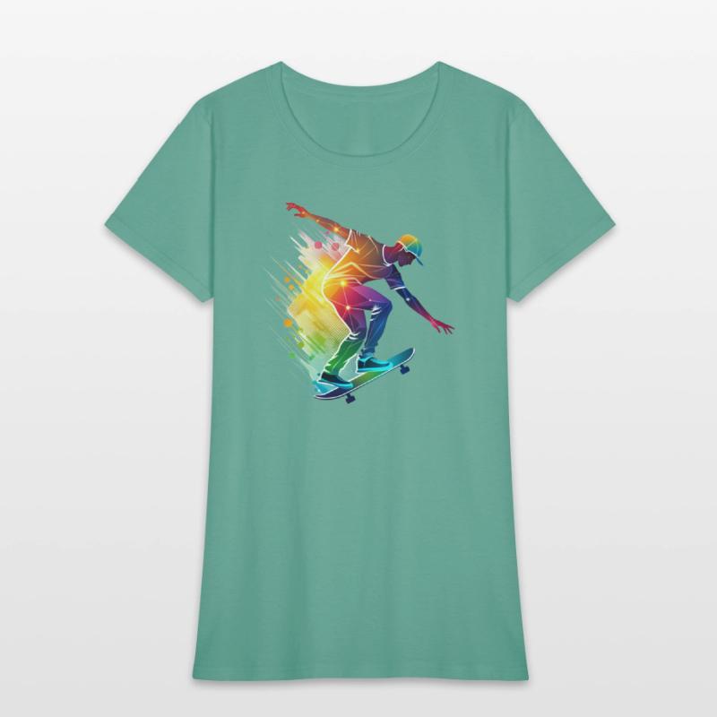 Design of a skater in action. of a colorful skater