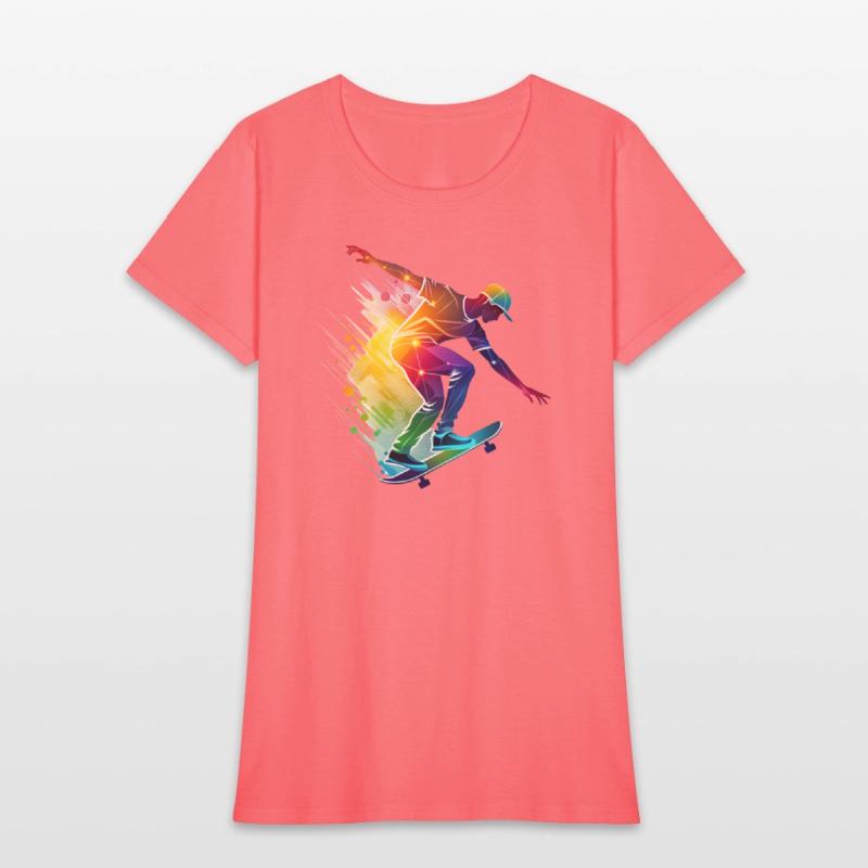 Design of a skater in action. of a colorful skater