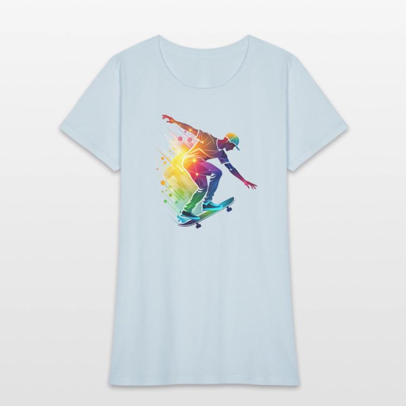 Design of a skater in action. of a colorful skater