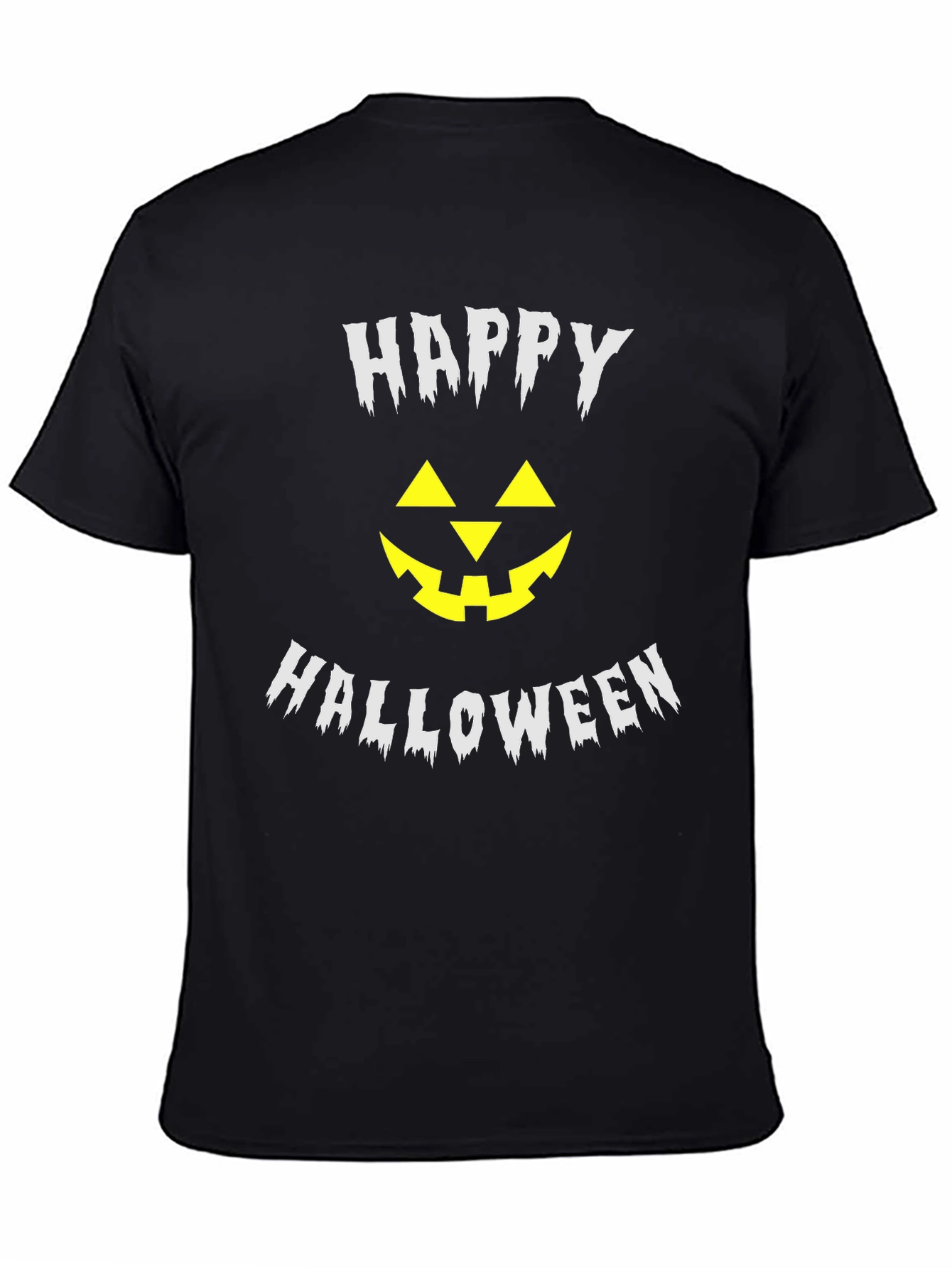 Happy Halloween Pumpkin Face Black T-Shirt