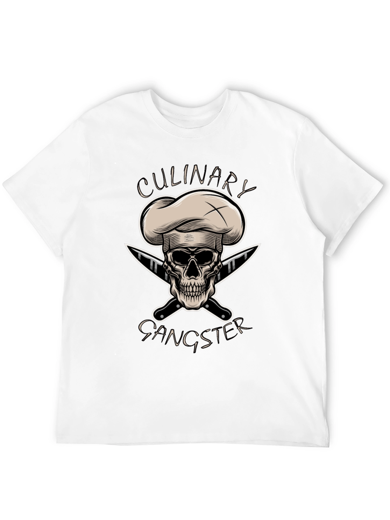 Culinary Gangster T-Shirt - Chef Skull Design