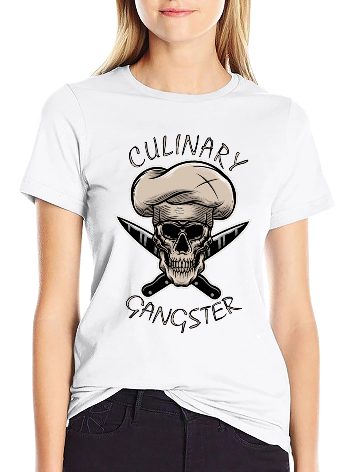 Culinary Gangster T-Shirt - Chef Skull Design