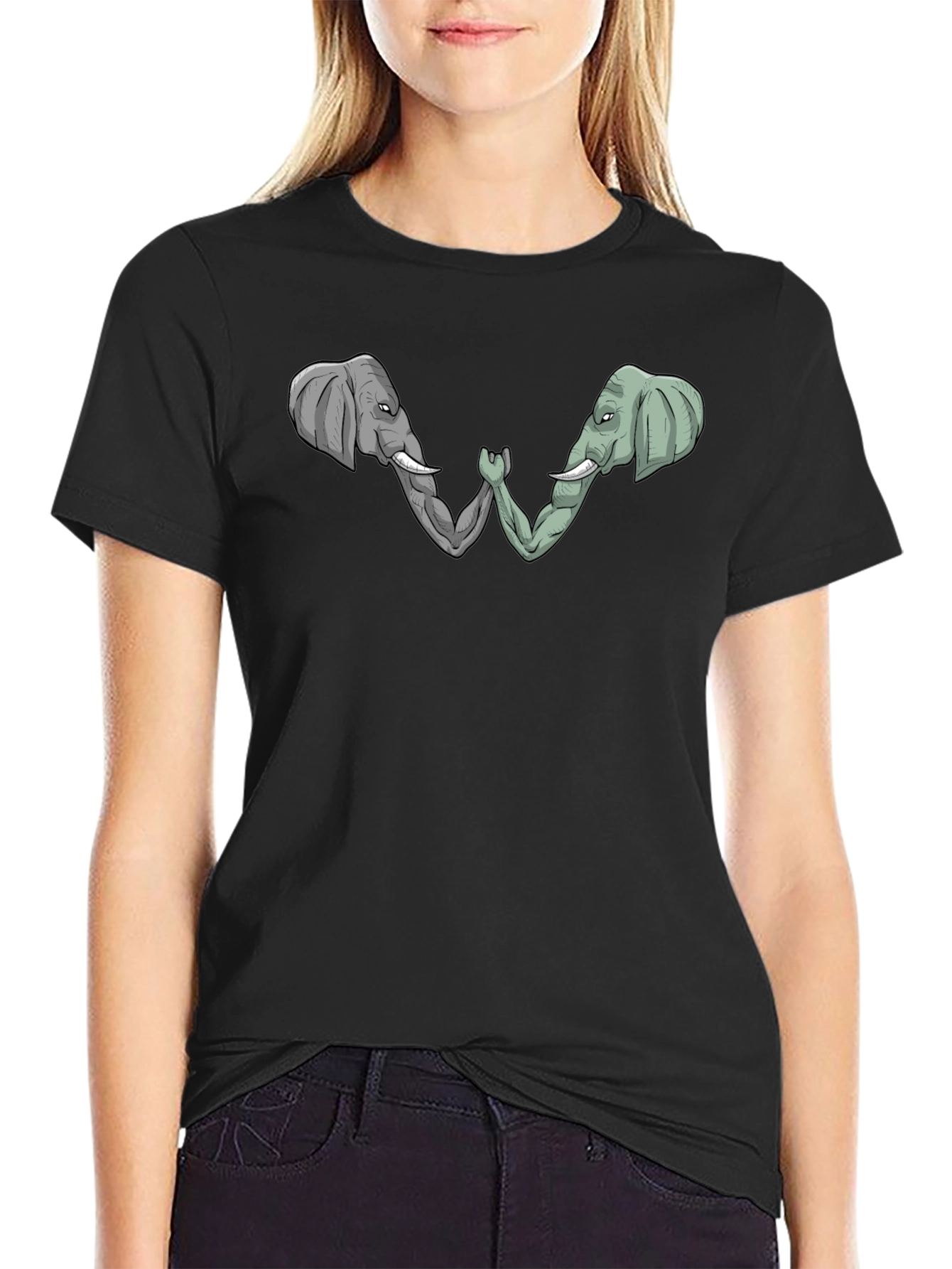 Elephant Arm Wrestling Graphic Tee