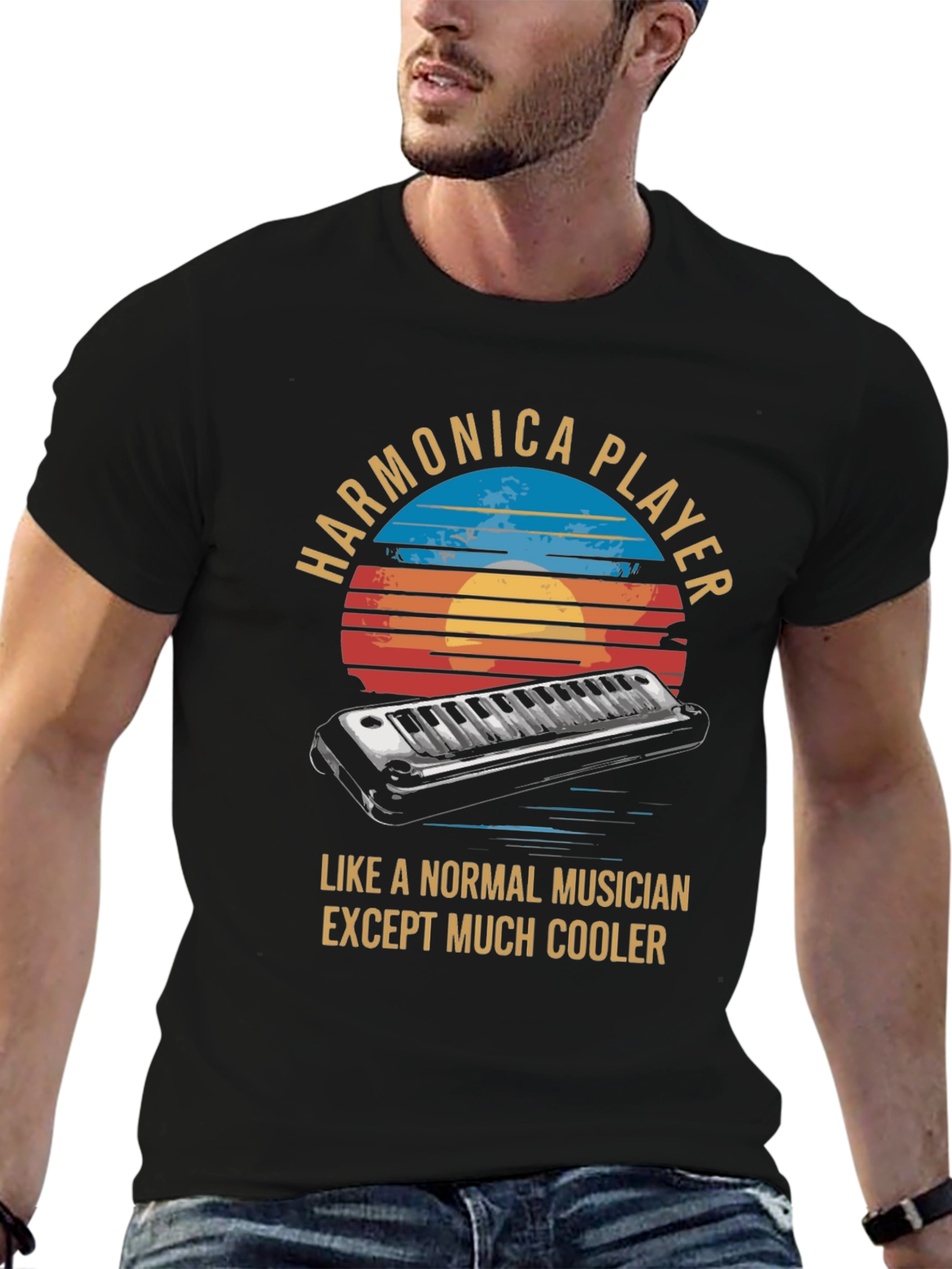 Harmonica Player T-Shirt - Cool Musician Tee