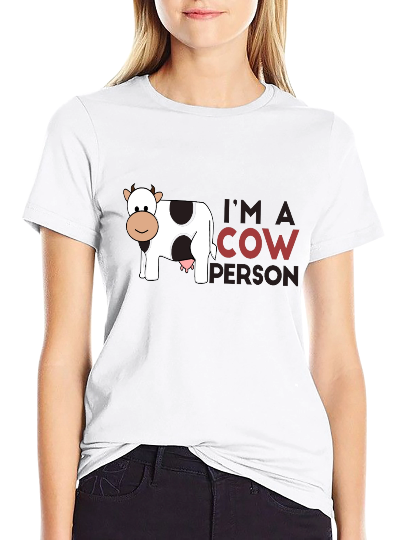 Im A Cow Person Black T-Shirt