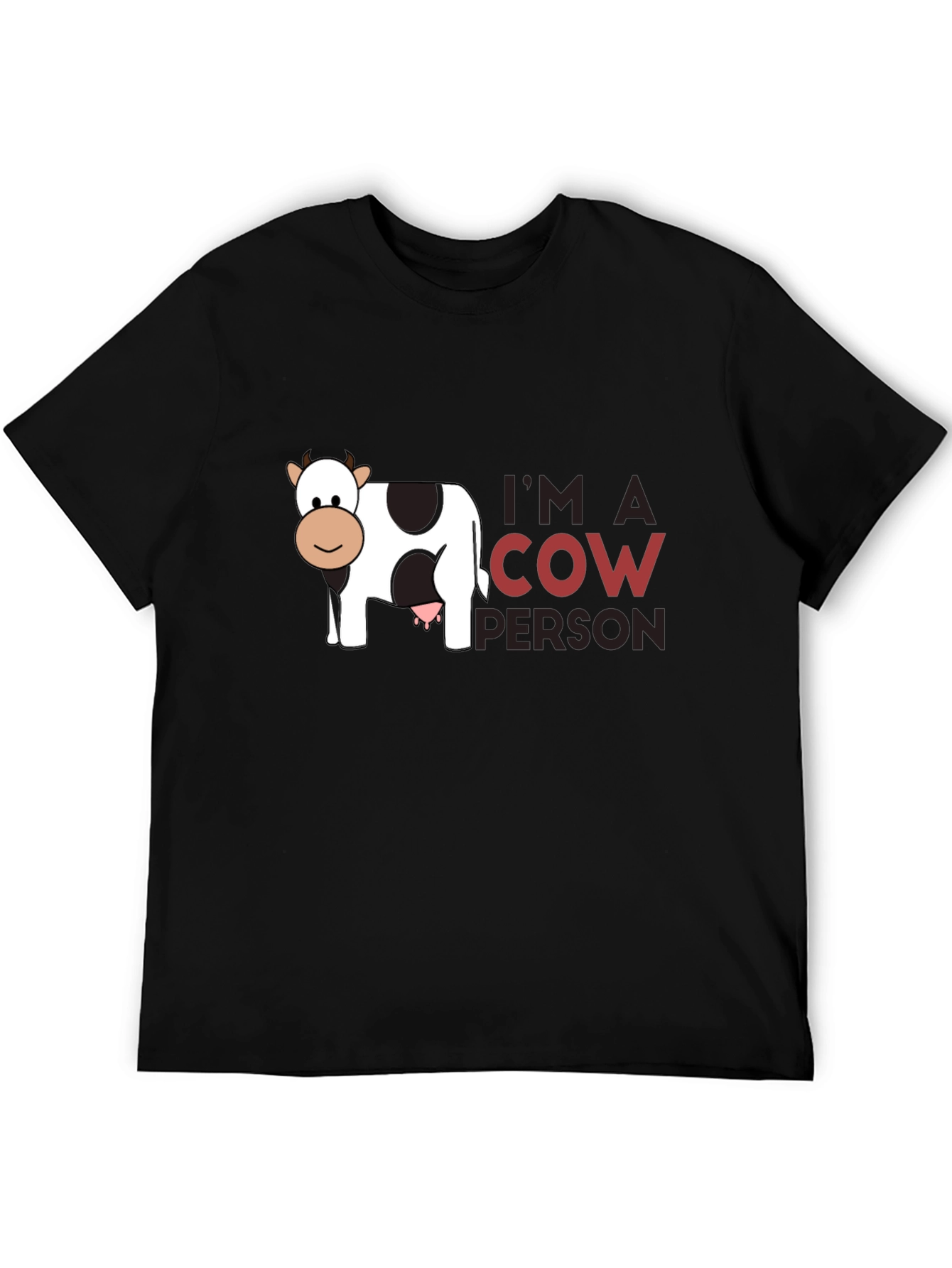 Im A Cow Person Black T-Shirt