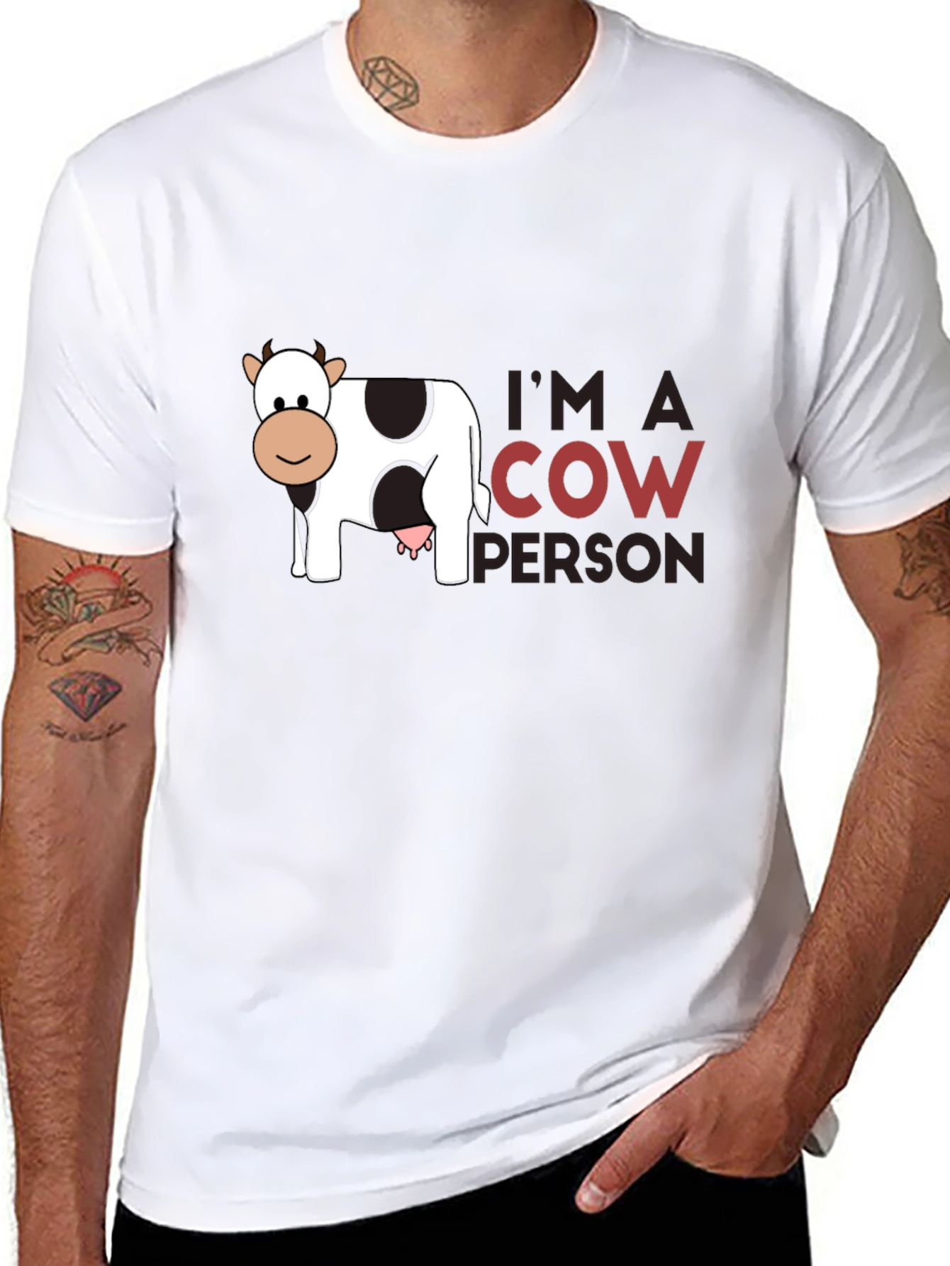 Im A Cow Person Black T-Shirt