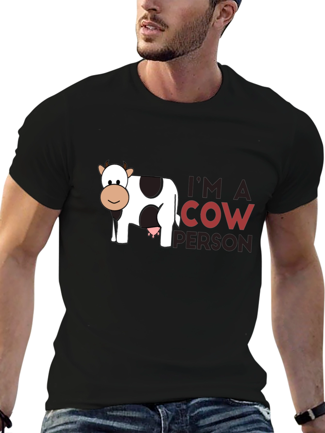 Im A Cow Person Black T-Shirt