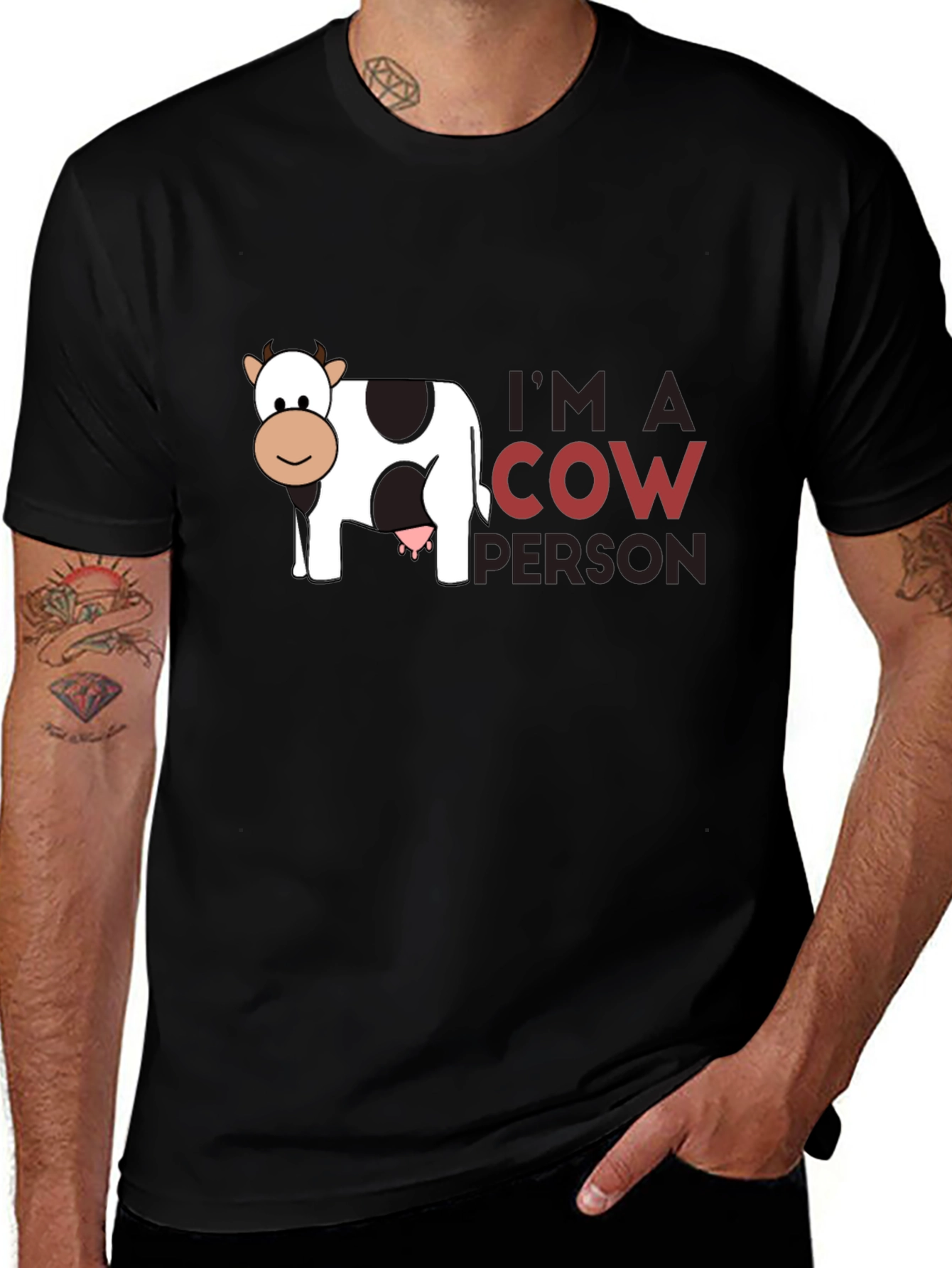 Im A Cow Person Black T-Shirt
