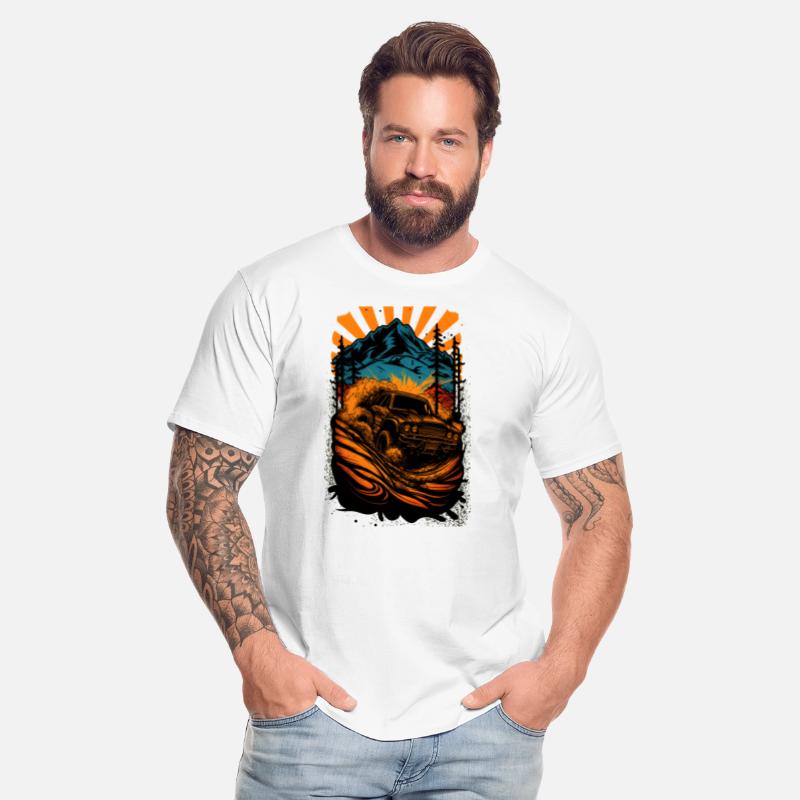 dirt racing car drawing with mountains