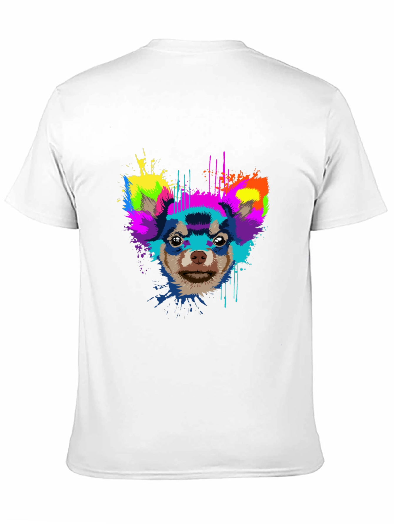 Vibrant Chihuahua Graphic Tee - Mens Black T-Shirt
