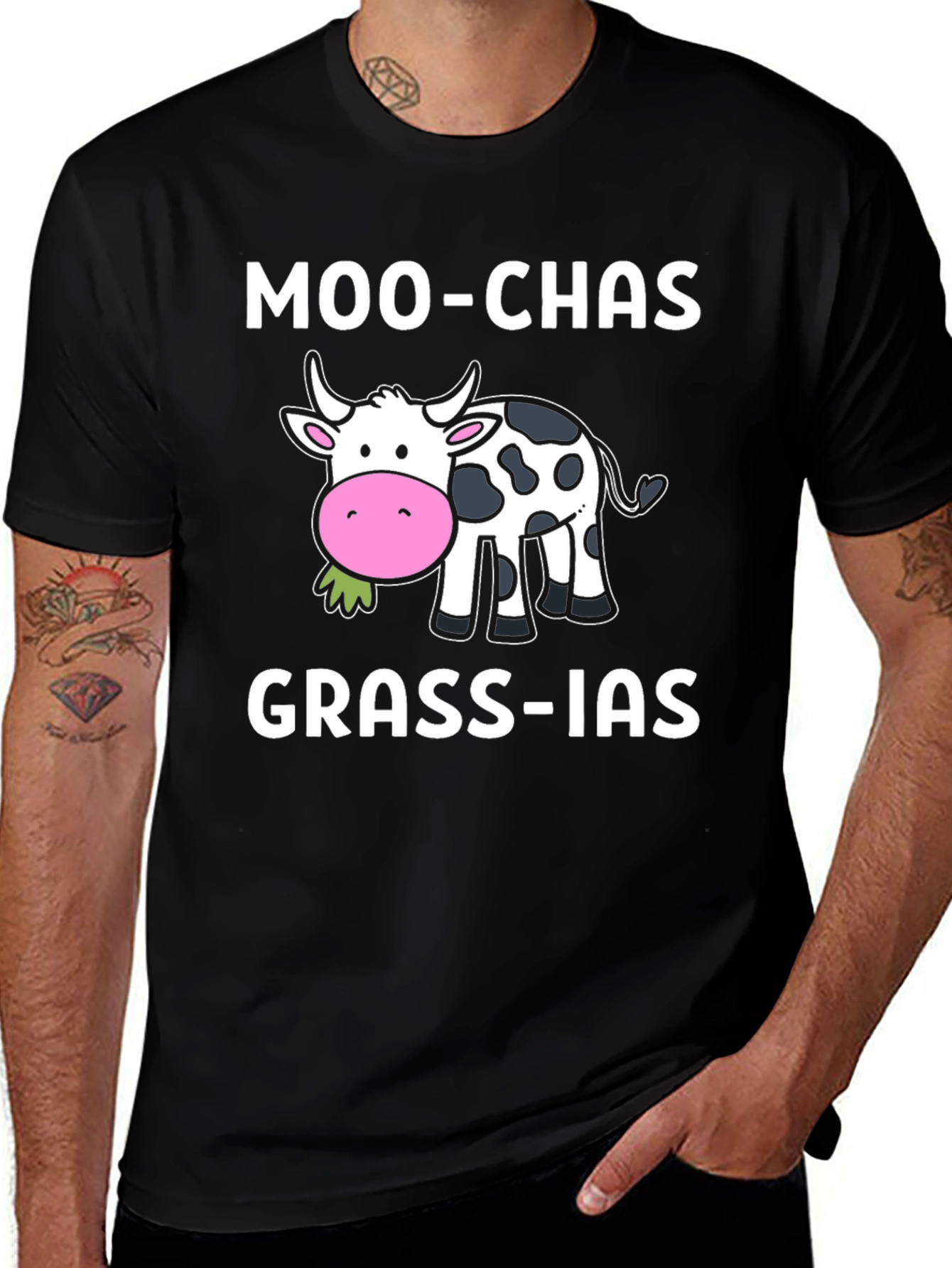Moo-chas Grass-ias Funny Cow T-Shirt