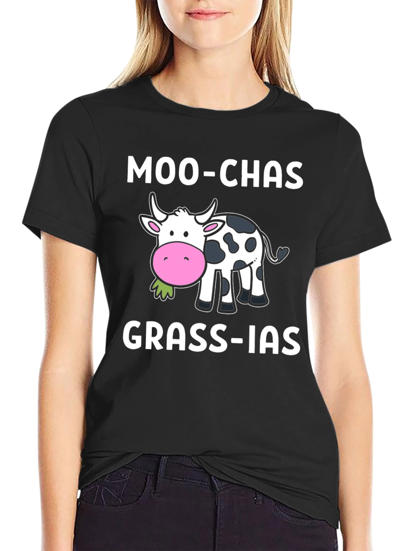 Moo-chas Grass-ias Funny Cow T-Shirt