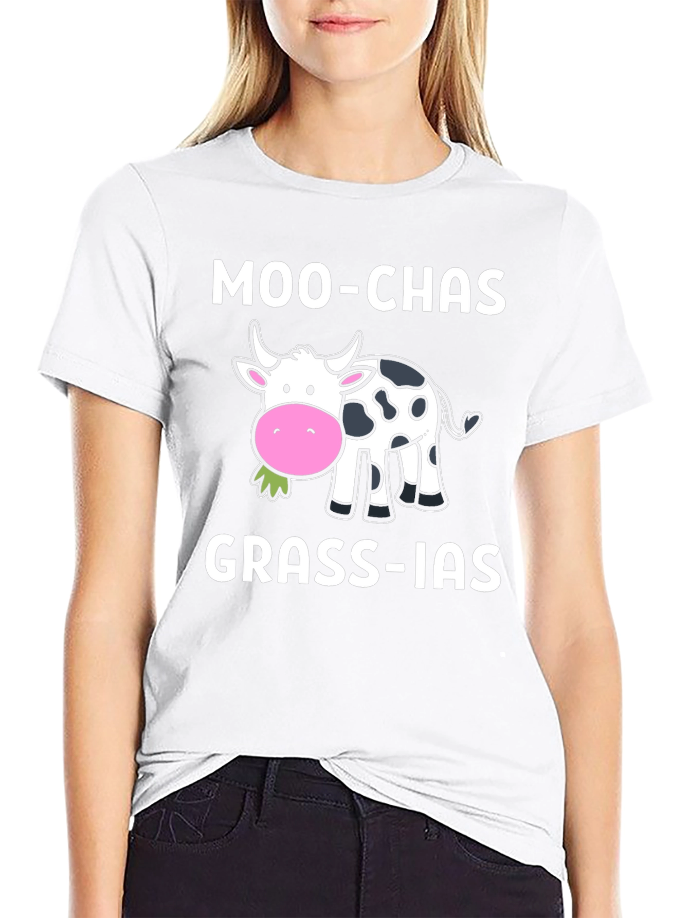 Moo-chas Grass-ias Funny Cow T-Shirt