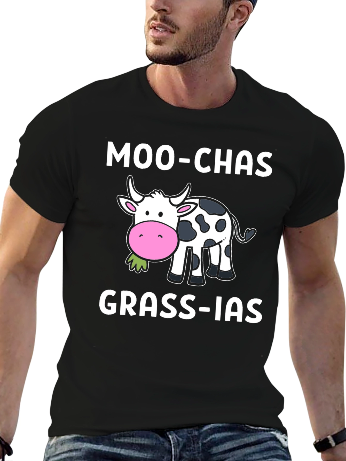Moo-chas Grass-ias Funny Cow T-Shirt