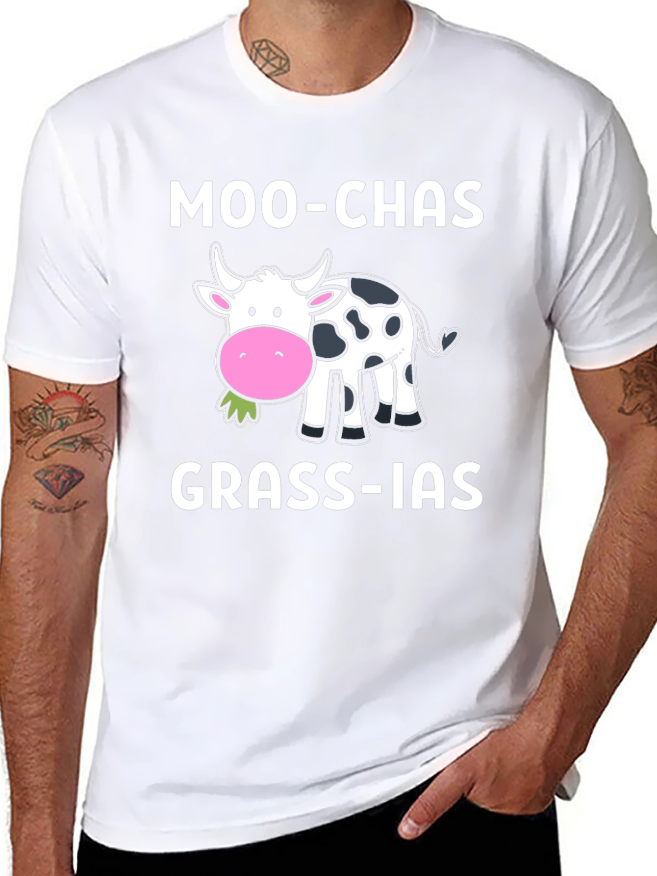Moo-chas Grass-ias Funny Cow T-Shirt