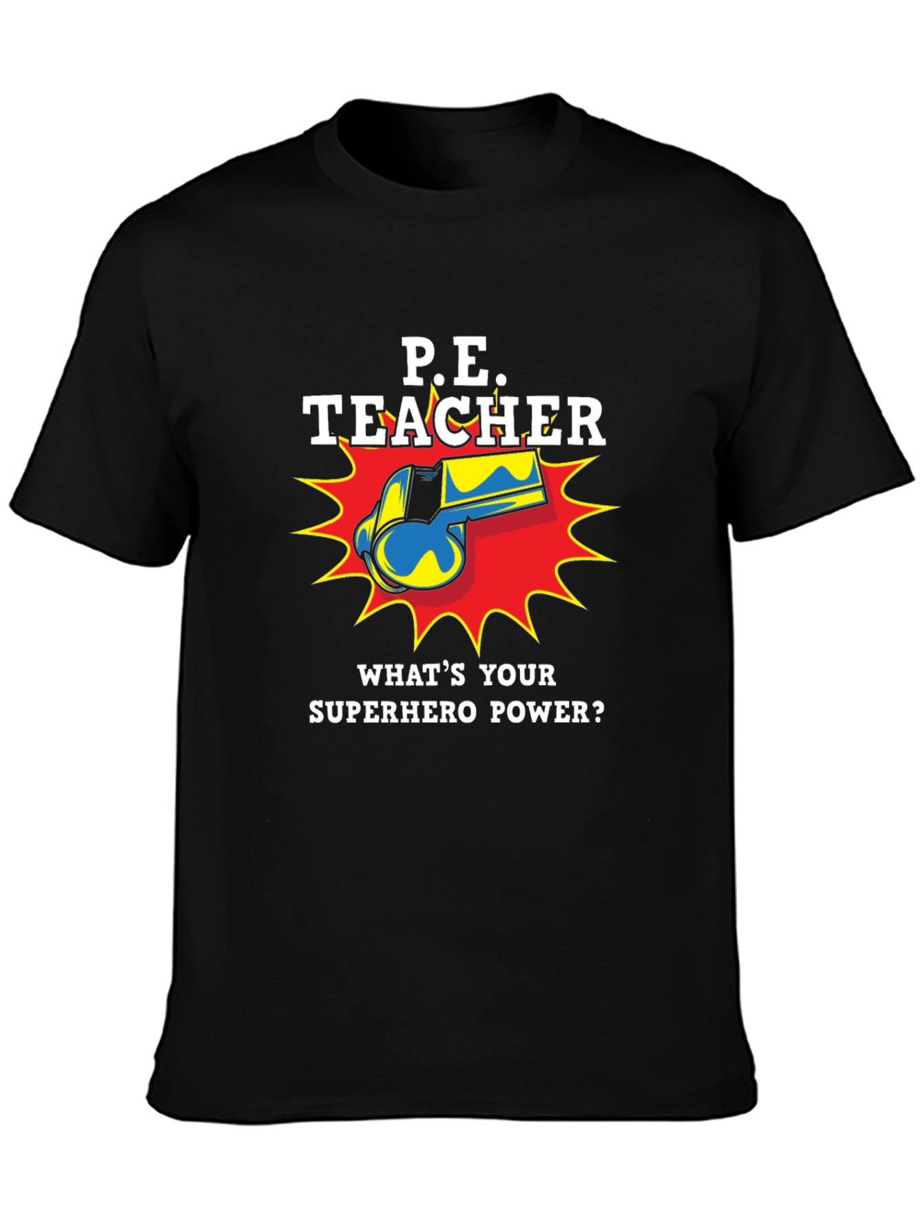 P.E. Teacher Superhero Graphic T-Shirt