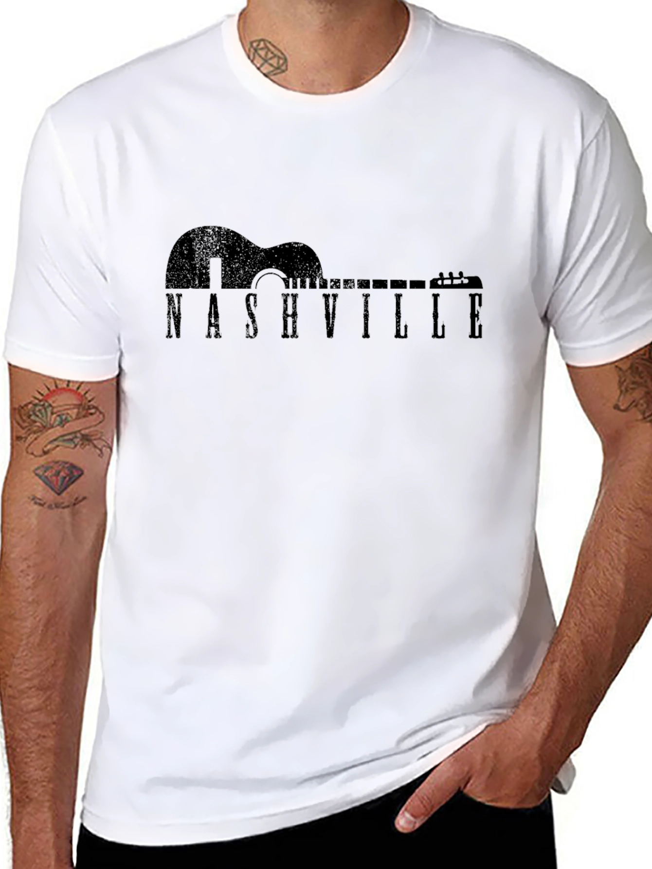 Nashville Guitar T-Shirt - Unisex Black Tee