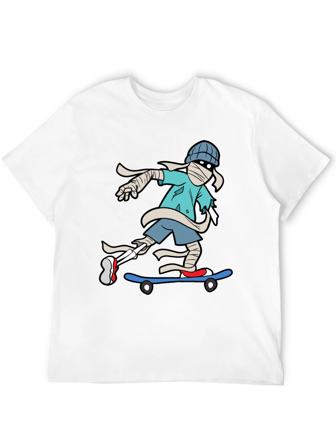 Skateboarding Mummy Graphic Tee - Cool & Unique Design