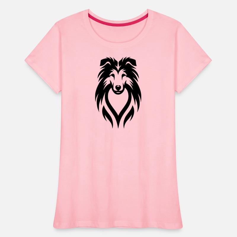 Dog Portrait Longhaired Dog In Tribal Style