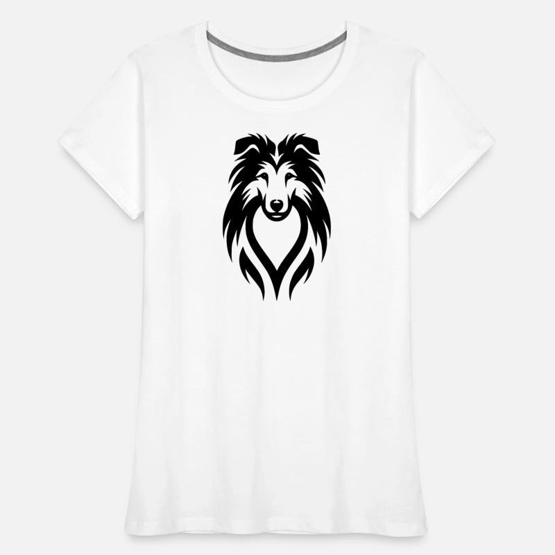 Dog Portrait Longhaired Dog In Tribal Style