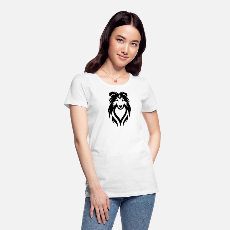 Dog Portrait Longhaired Dog In Tribal Style