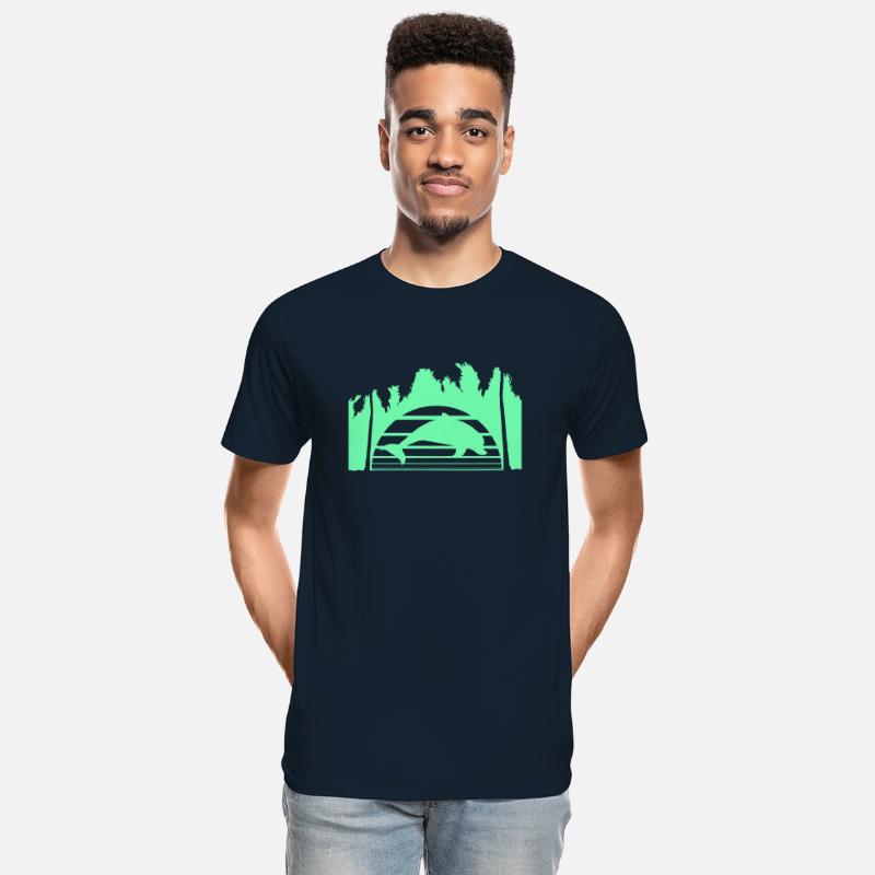 Dolphin Jumping Lines Sun Palm Cool Fun Silhouette