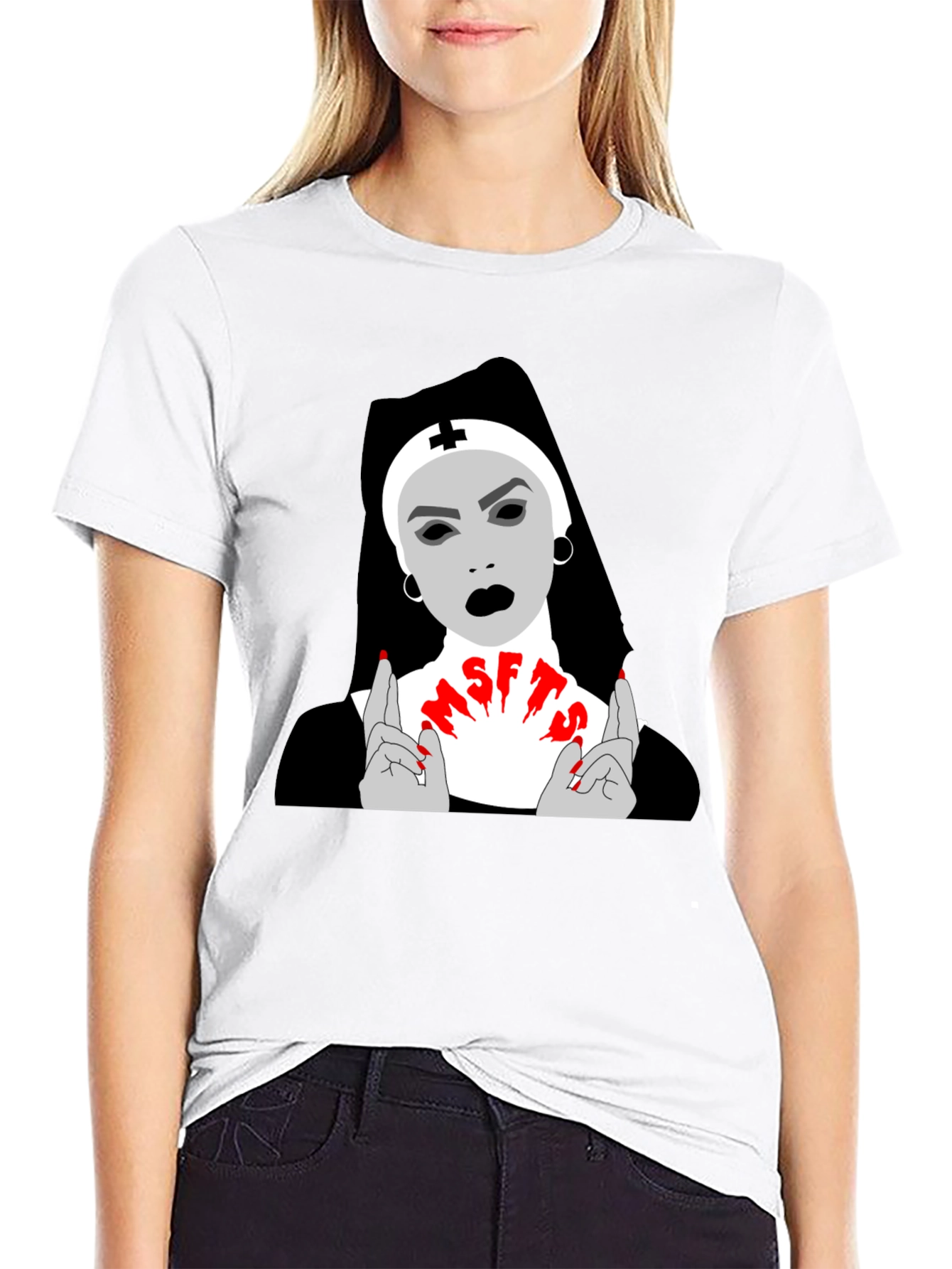 Nun With Attitude Graphic T-Shirt