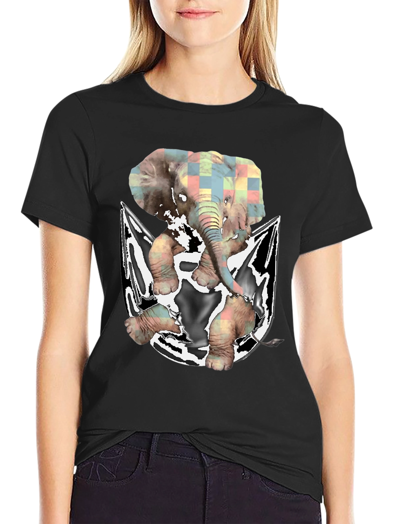 Elephant in Pocket Graphic T-Shirt