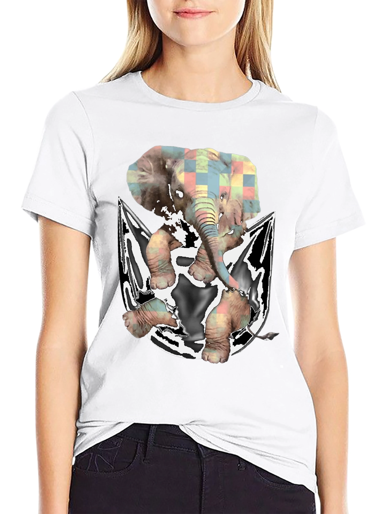 Elephant in Pocket Graphic T-Shirt