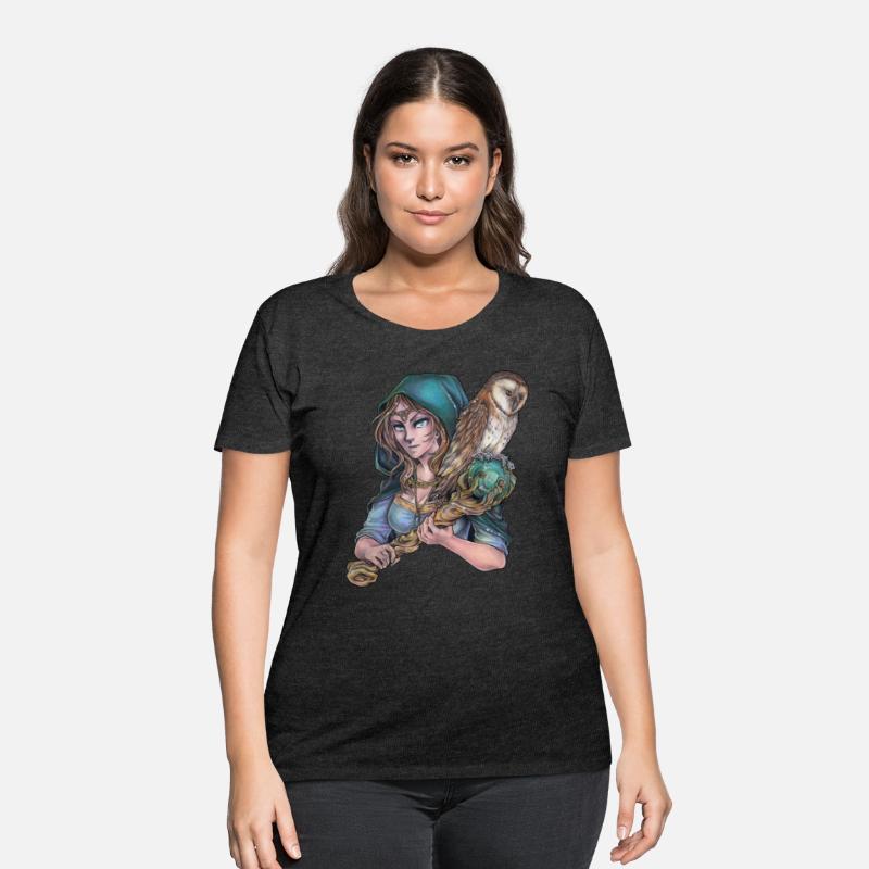 Druid Celtic Womon with barn Owl - Fantasy Design