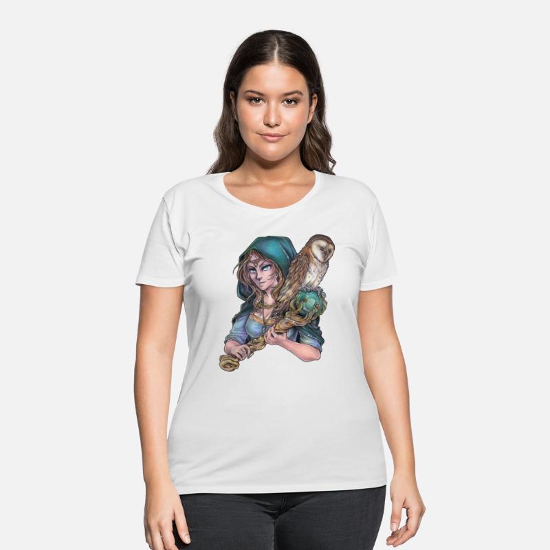 Druid Celtic Womon with barn Owl - Fantasy Design