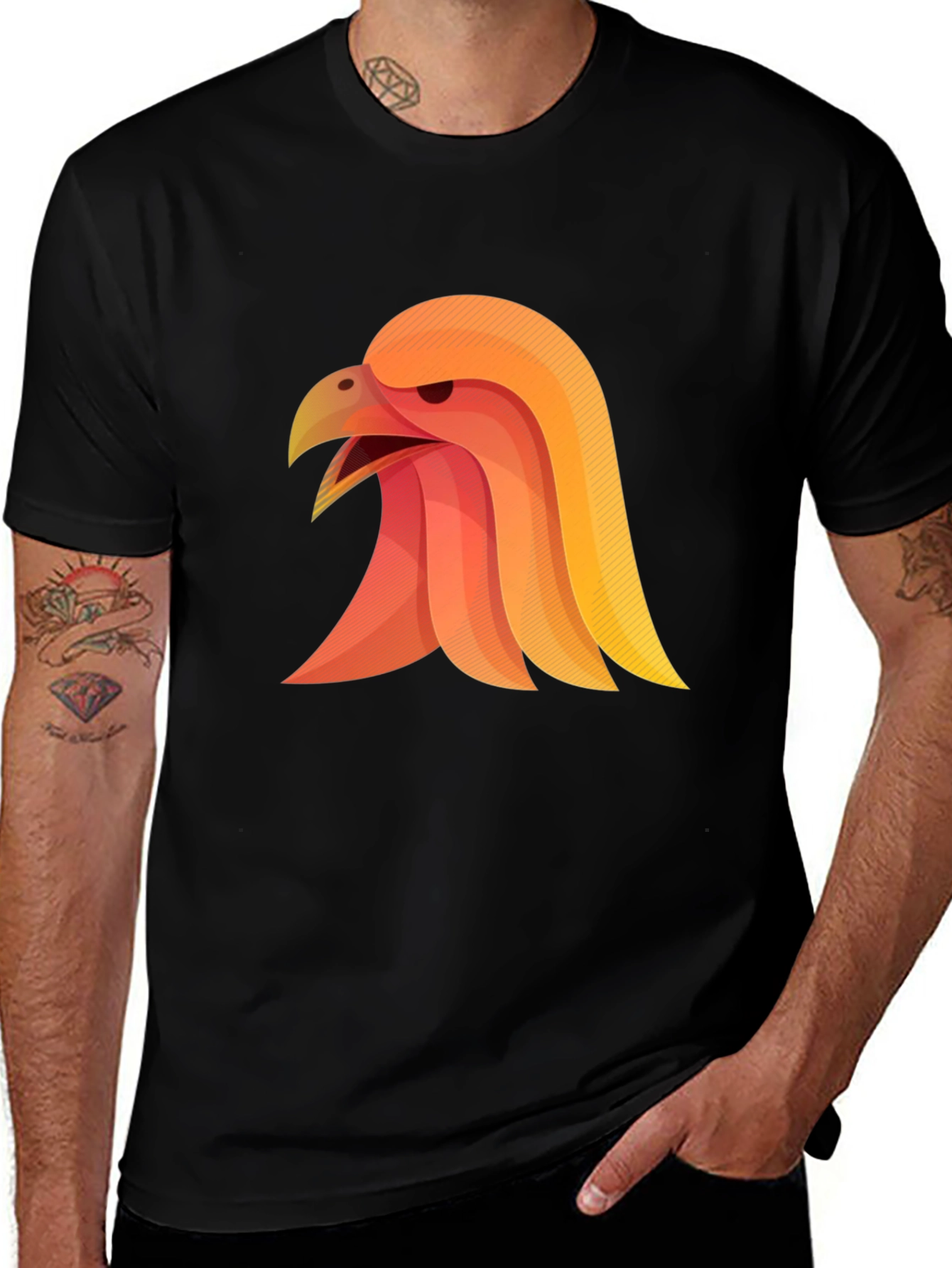 Eagle Graphic Tee - Black Stylish Mens Shirt