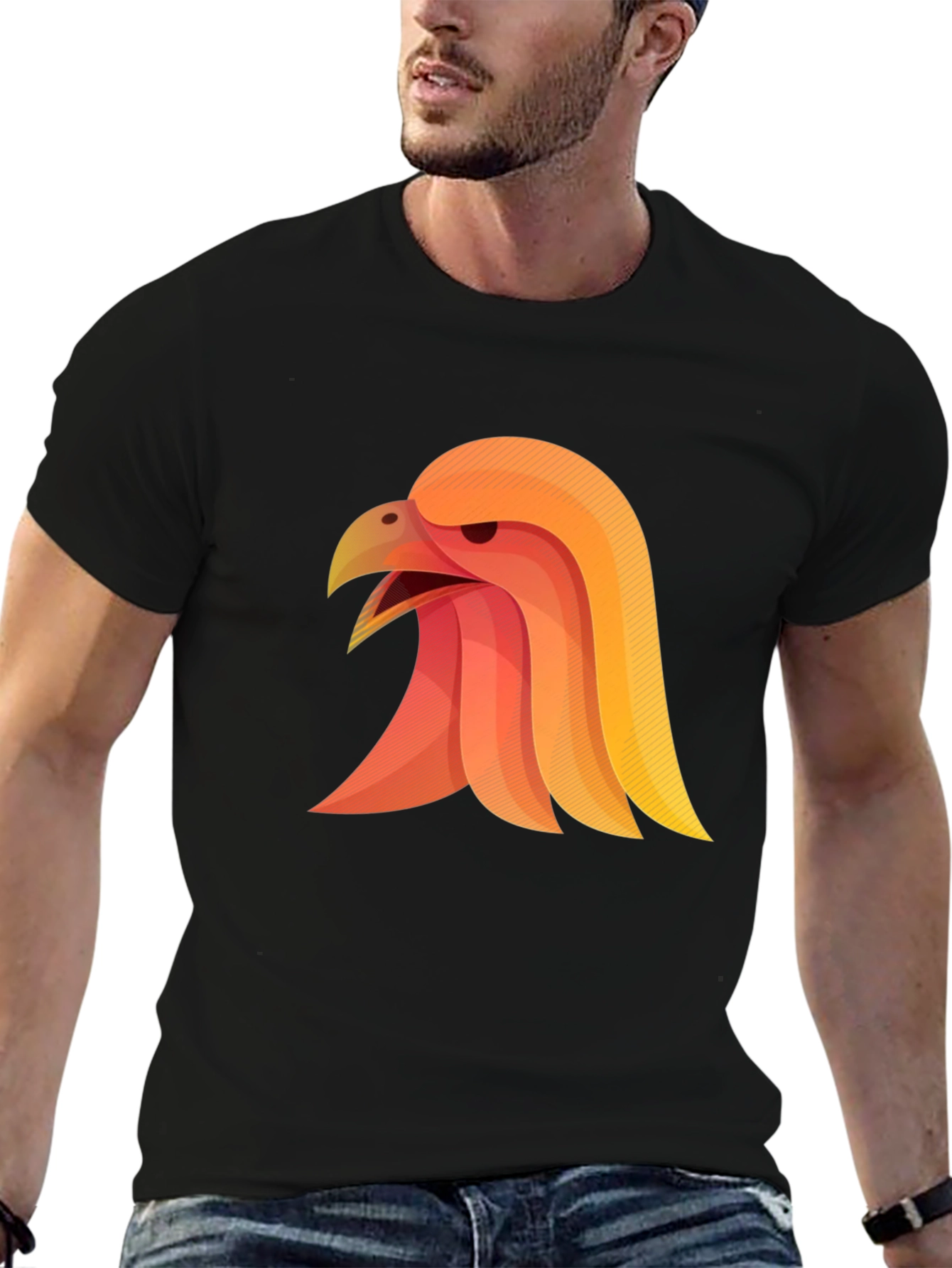 Eagle Graphic Tee - Black Stylish Mens Shirt