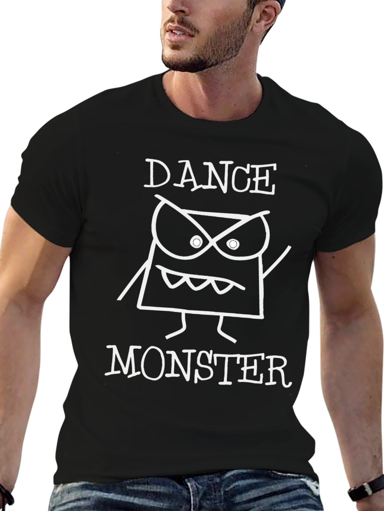 Dance Monster Graphic Tee - Black Cotton T-Shirt
