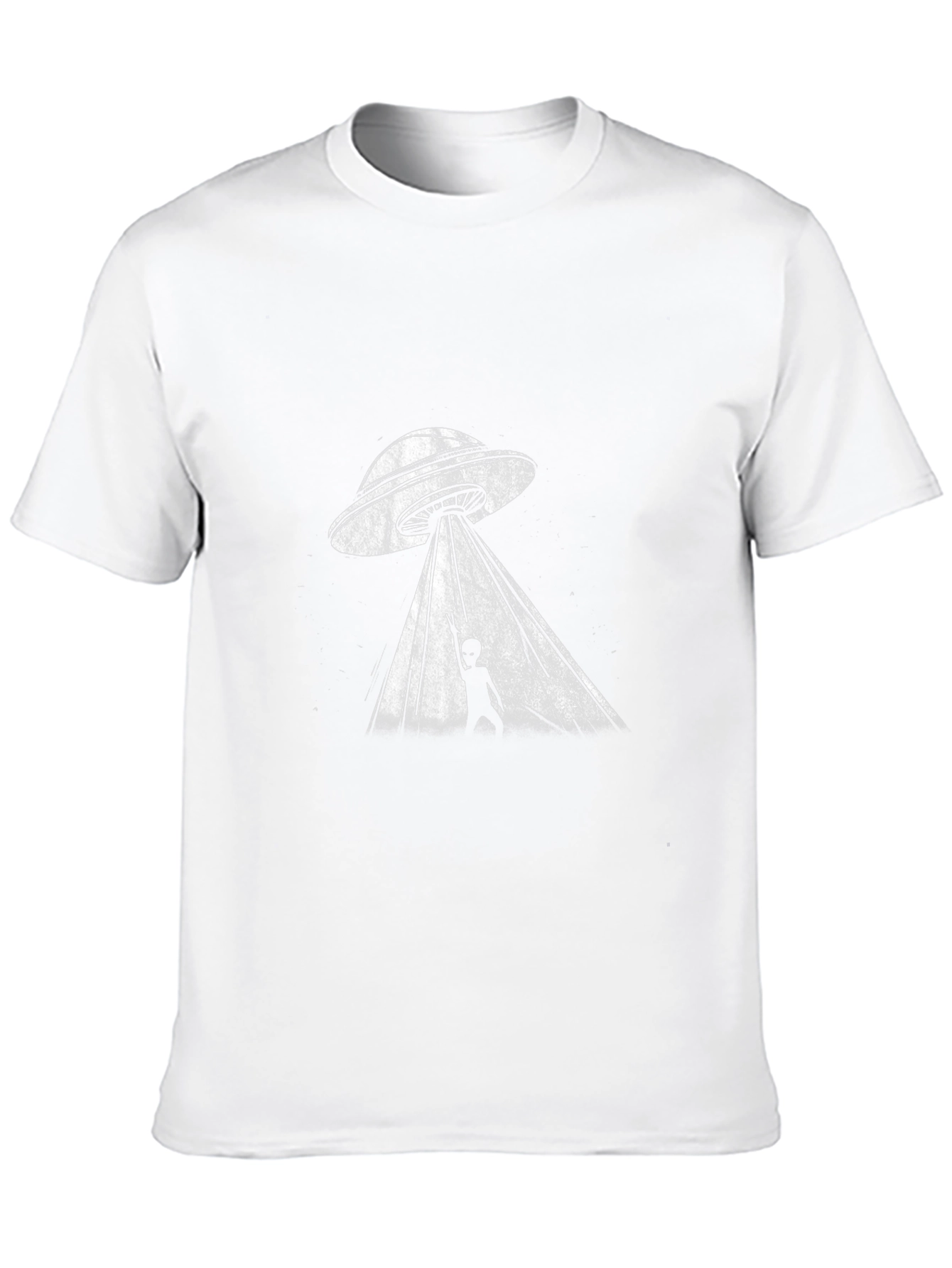UFO Abduction Graphic T-Shirt - Black Cotton Tee