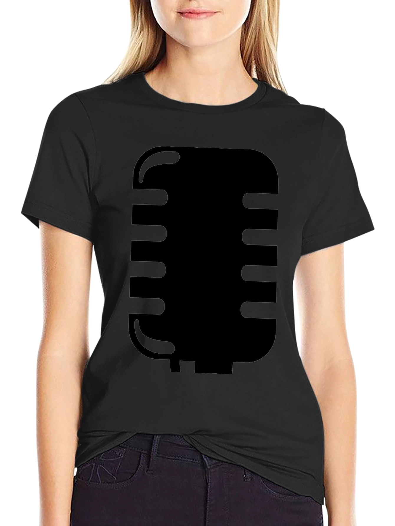 Retro Microphone Graphic Tee - Classic Style