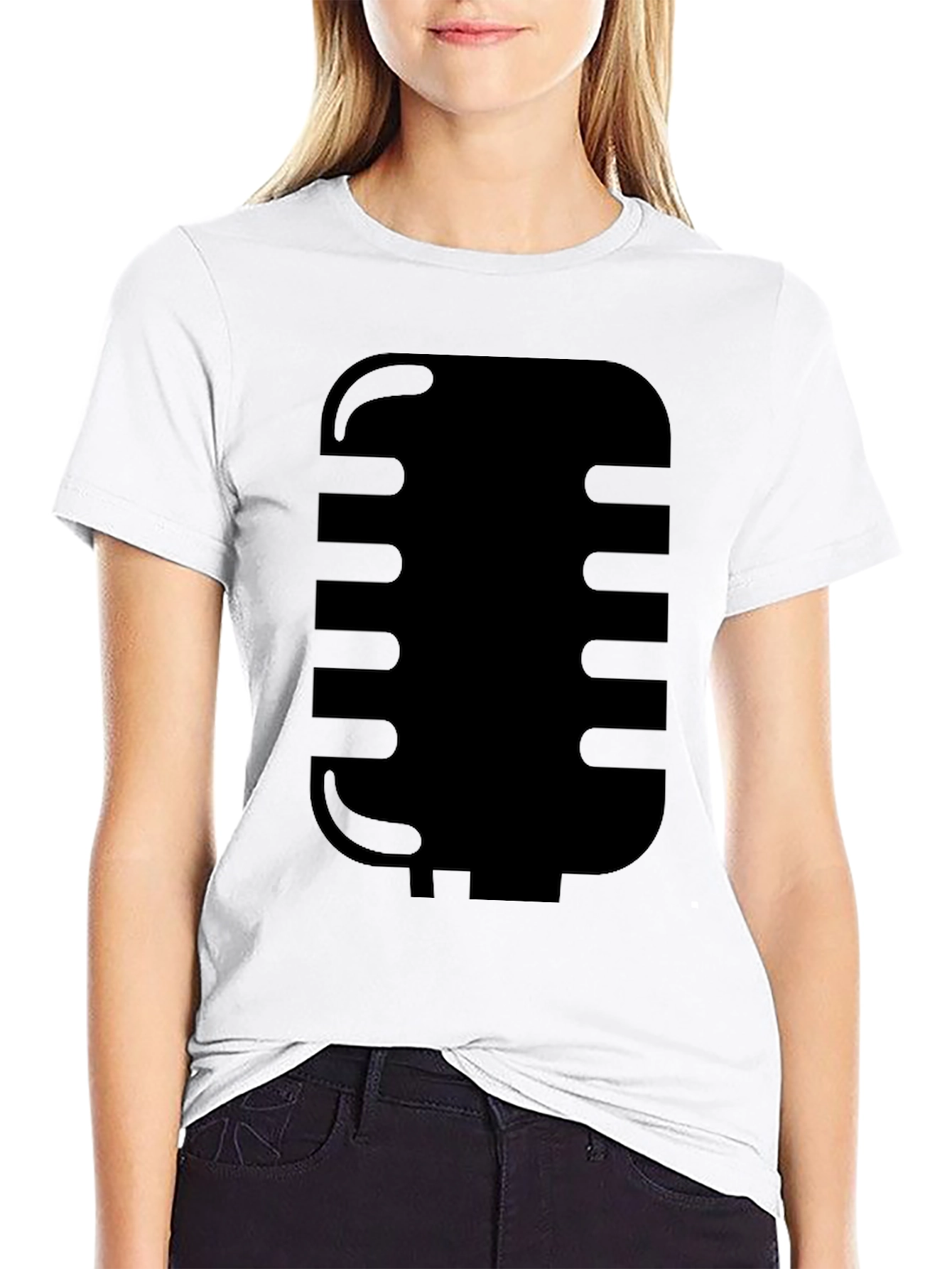 Retro Microphone Graphic Tee - Classic Style