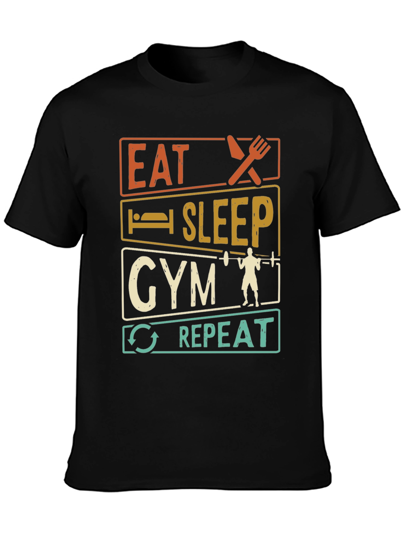 Eat Sleep Gym Repeat Graphic T-Shirt