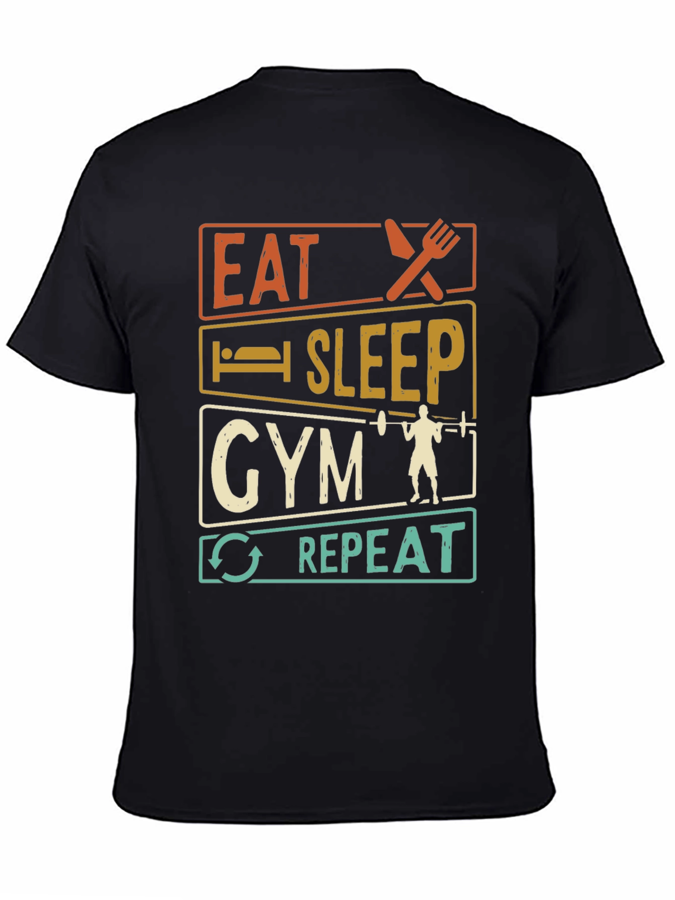 Eat Sleep Gym Repeat Graphic T-Shirt