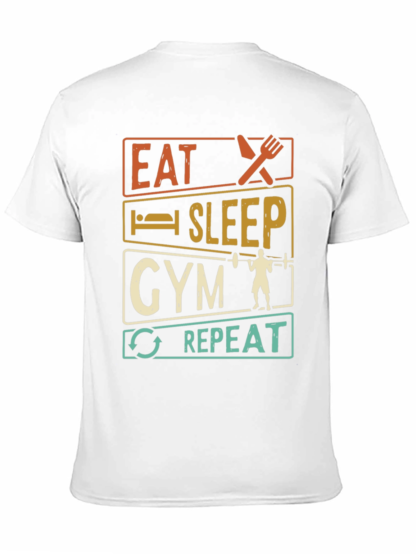 Eat Sleep Gym Repeat Graphic T-Shirt