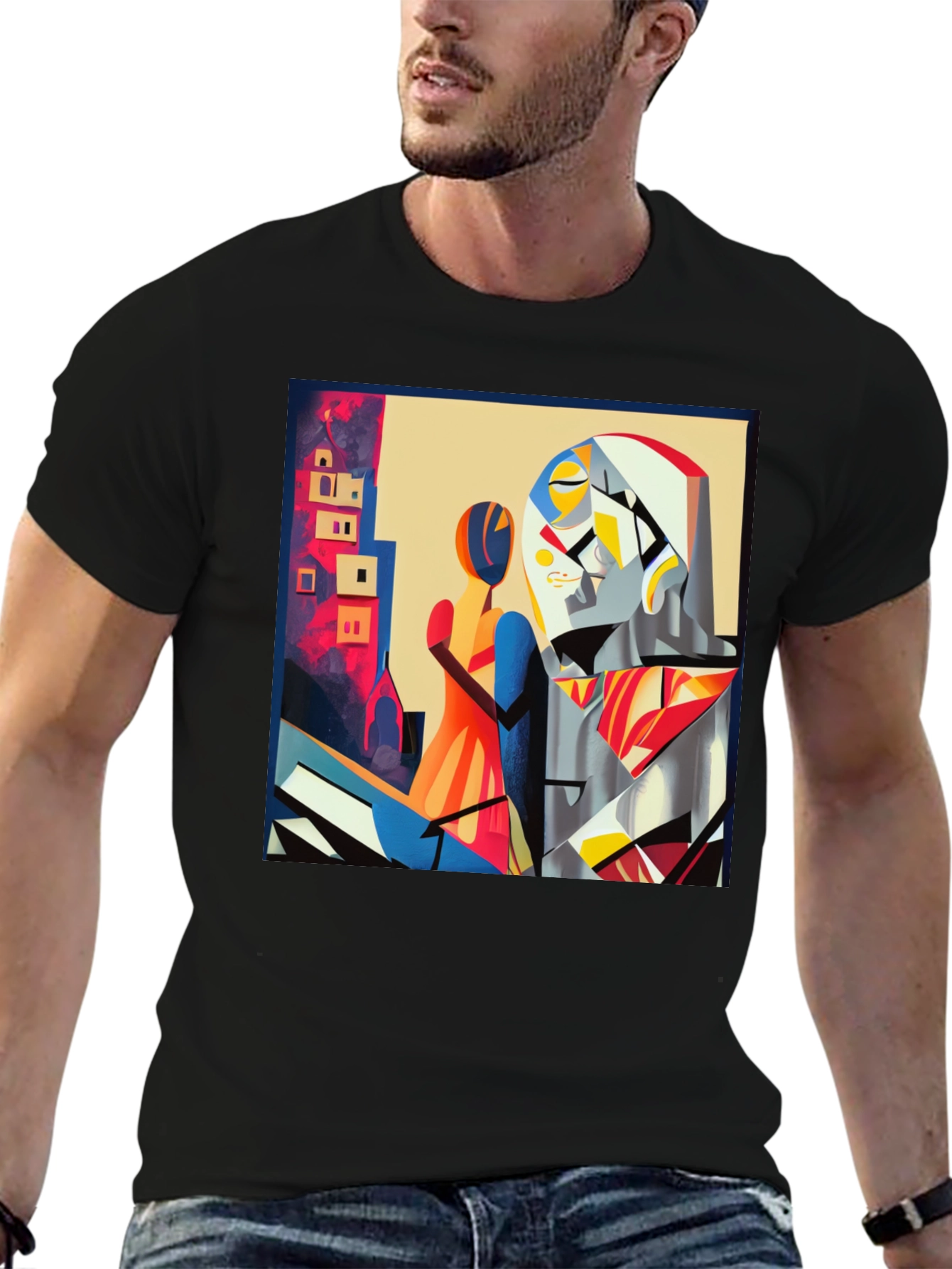 Abstract Art Graphic Tee - Modern Black T-Shirt