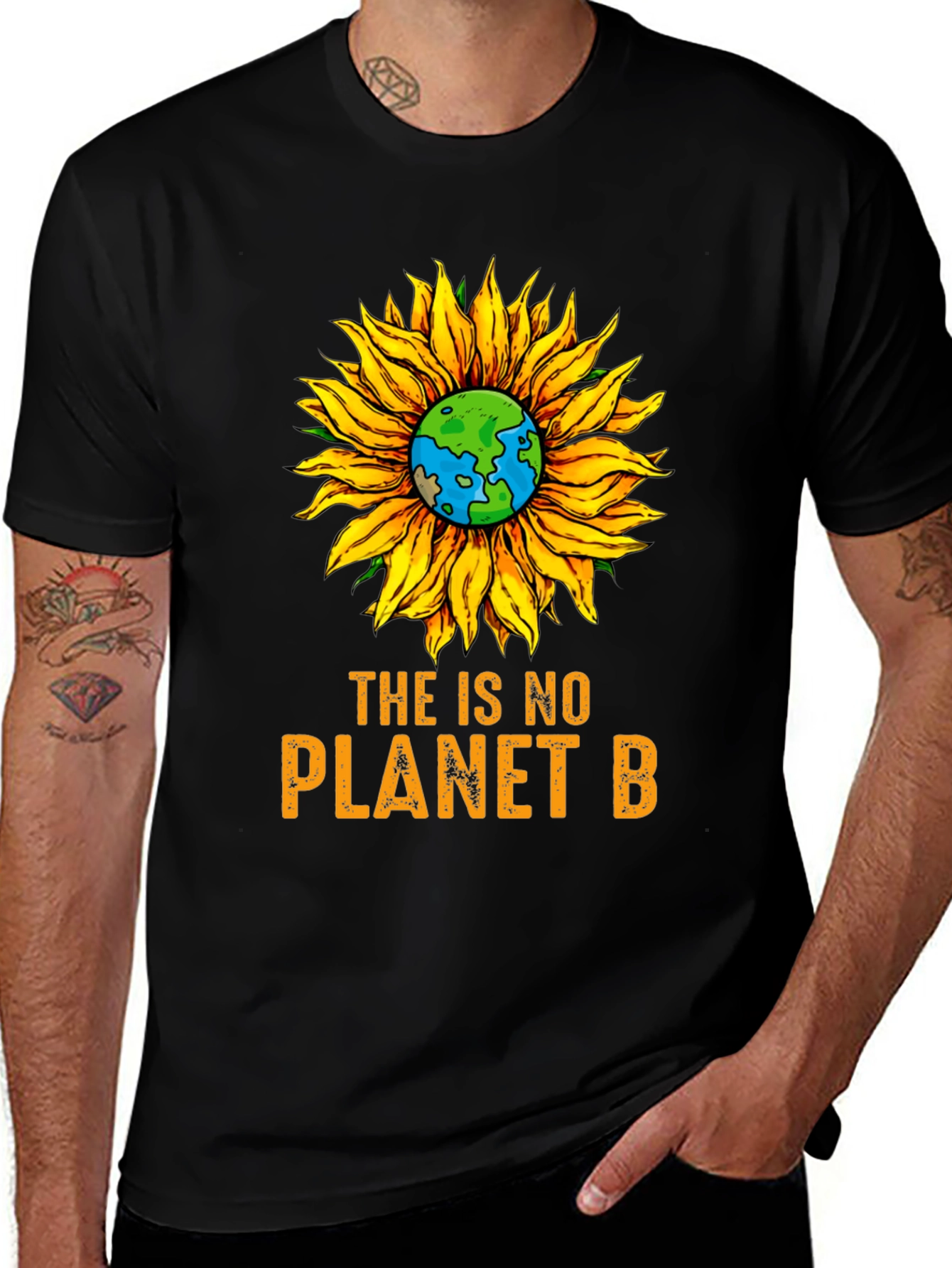 No Planet B Sunflower Graphic Tee - Earth Day
