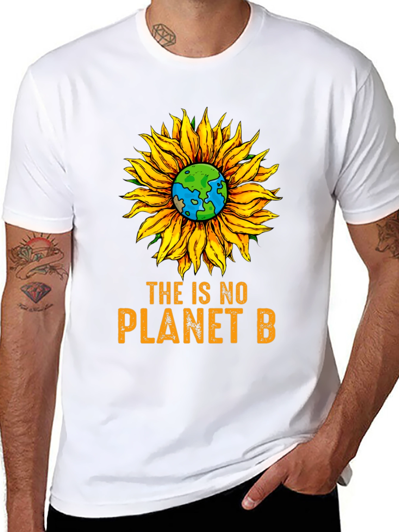 No Planet B Sunflower Graphic Tee - Earth Day