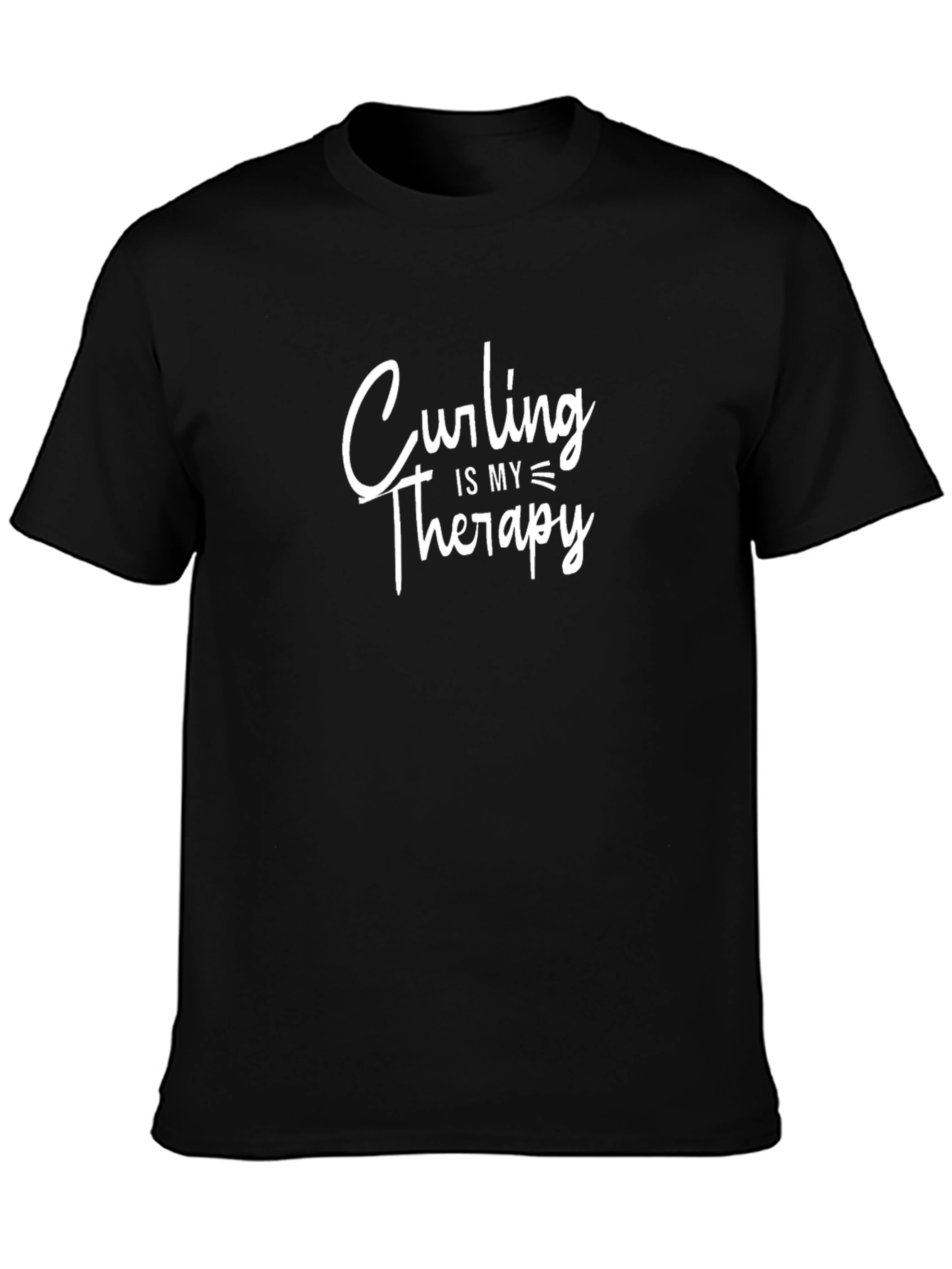 Curling is my Therapy T-Shirt - Black
