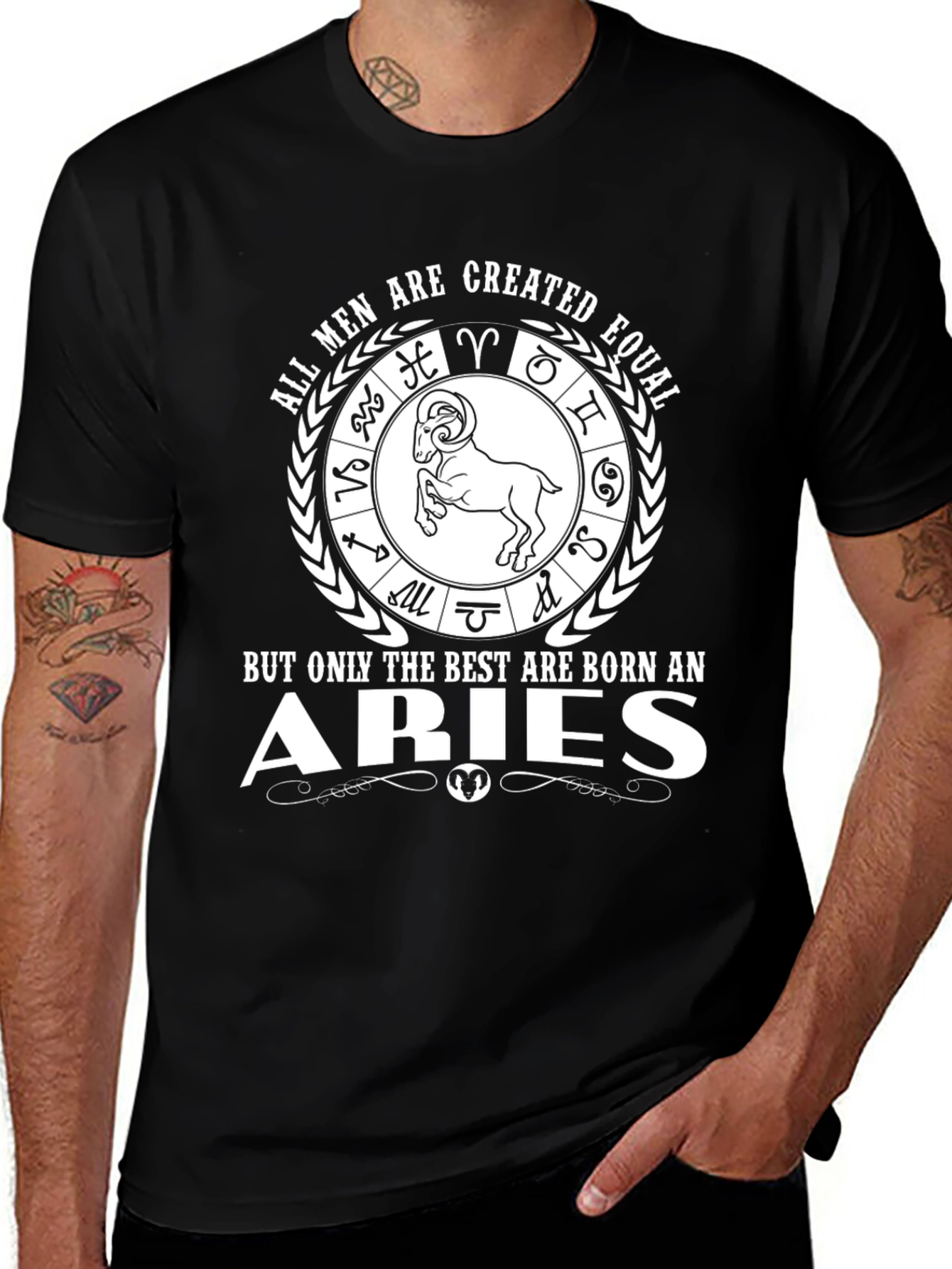 Aries Zodiac Sign T-Shirt: All Men Are Created Equal