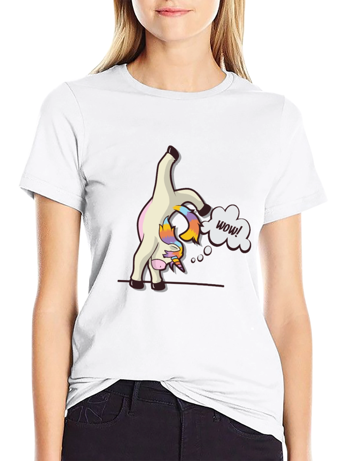 Unicorn Wow! Black Graphic Tee
