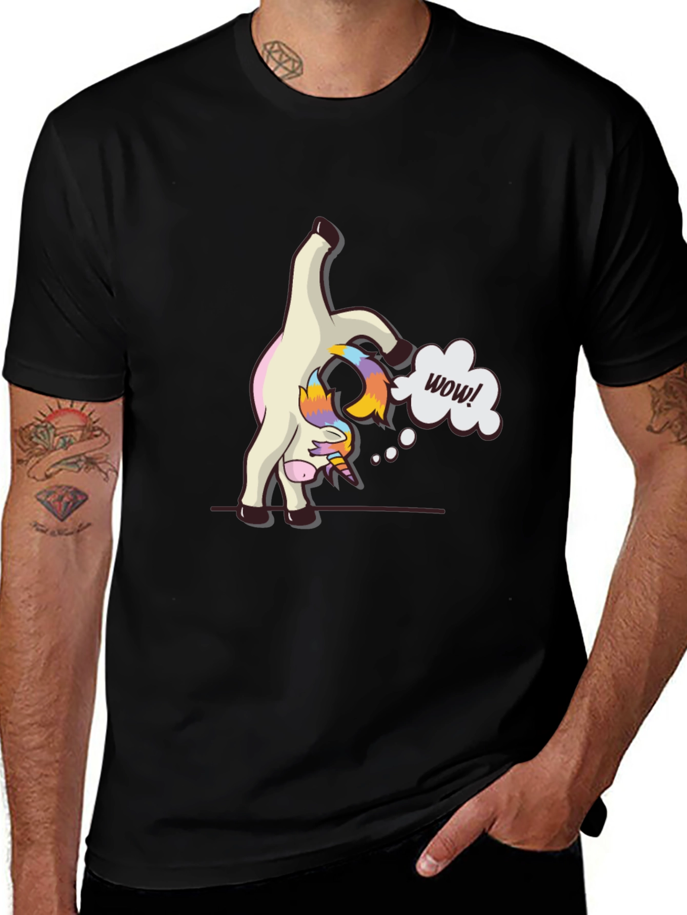 Unicorn Wow! Black Graphic Tee
